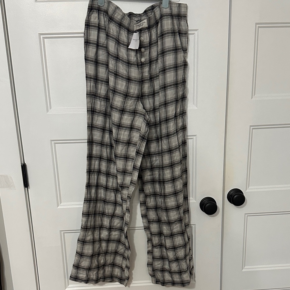 American Eagle Outfitters Plaid Pajama Pants - Black and White